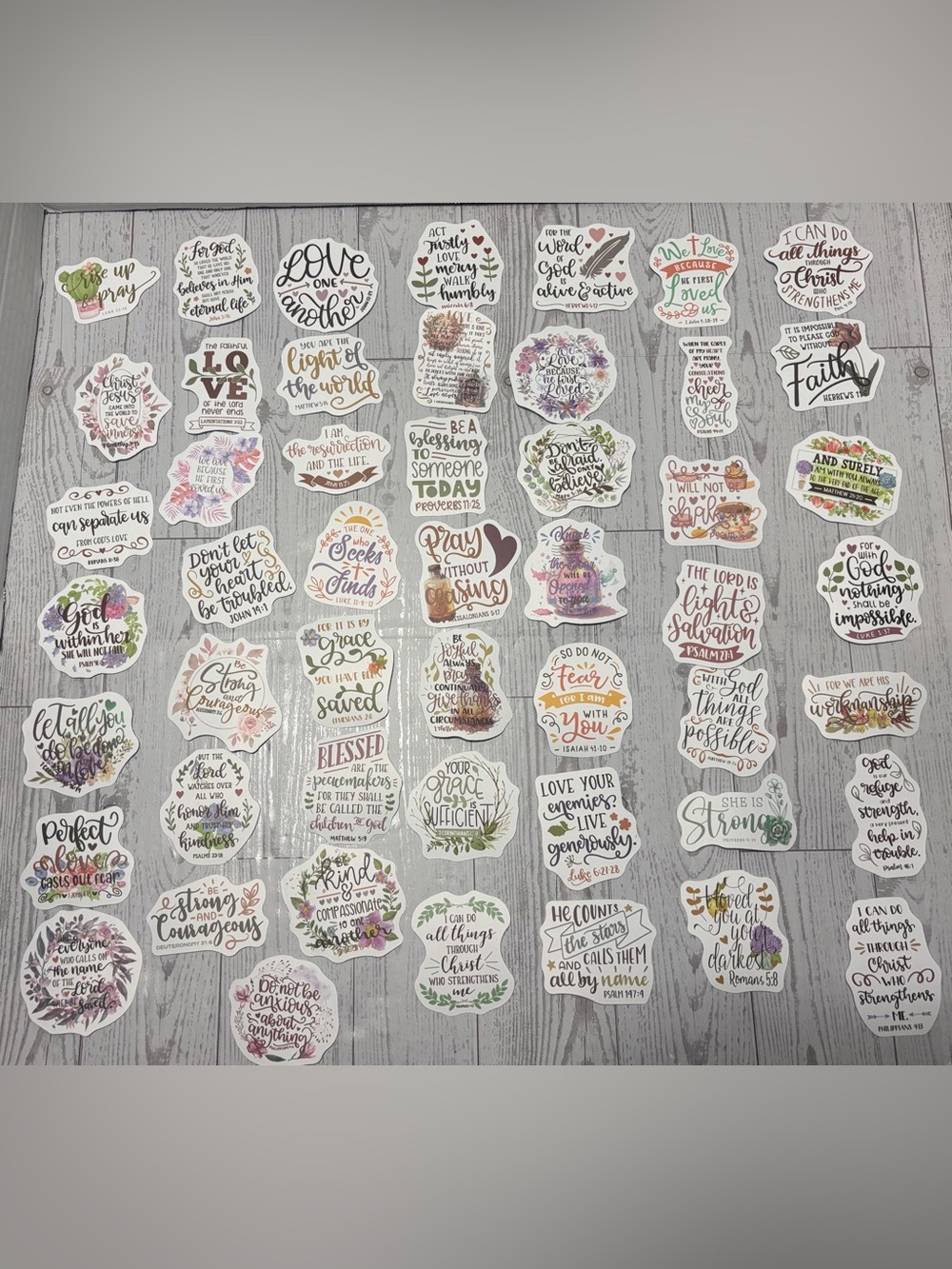 Inspirational Scripture Stickers Pack of 50 - Floral Multicolor - Picture 10 of 11